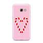 Candy Cane Heart Samsung Galaxy A3 2017 Case on gold phone