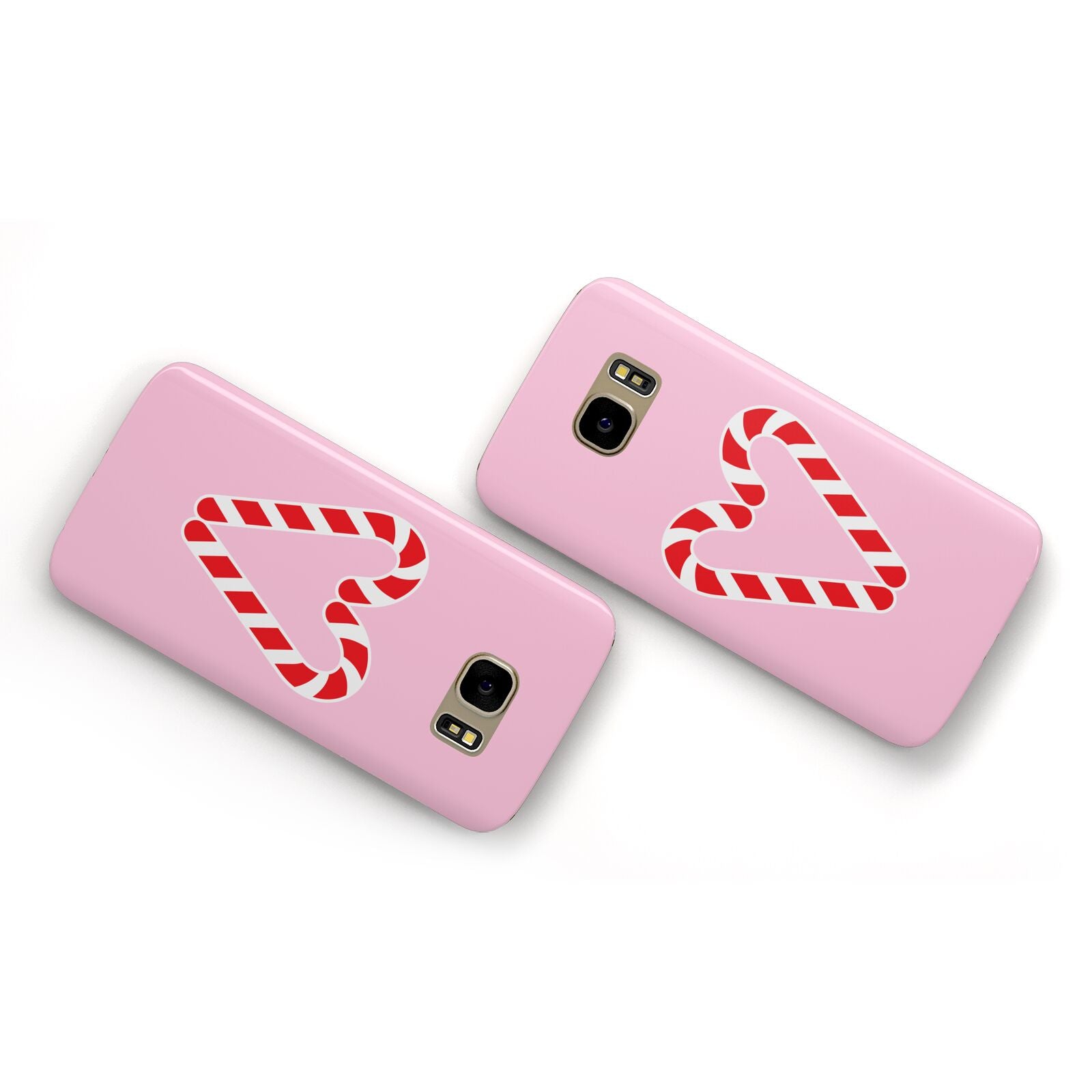 Candy Cane Heart Samsung Galaxy Case Flat Overview
