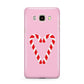 Candy Cane Heart Samsung Galaxy J7 2016 Case on gold phone