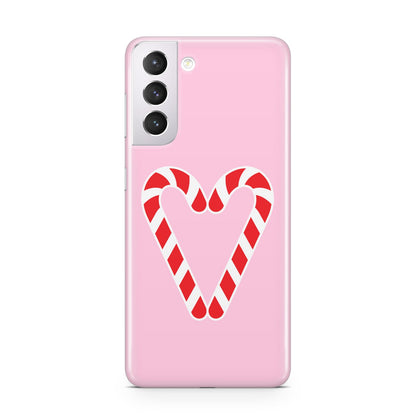 Candy Cane Heart Samsung S21 Case