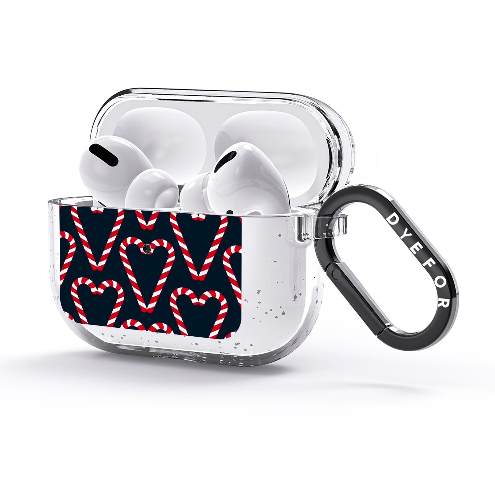 Candy Cane Pattern AirPods Glitter Case 3rd Gen Side Image