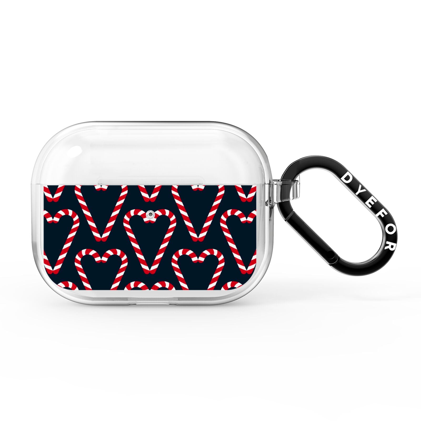Candy Cane Pattern AirPods Pro Clear Case