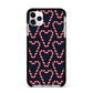 Candy Cane Pattern Apple iPhone 11 Pro Max in Silver with Black Impact Case