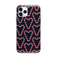 Candy Cane Pattern Apple iPhone 11 Pro in Silver with Bumper Case