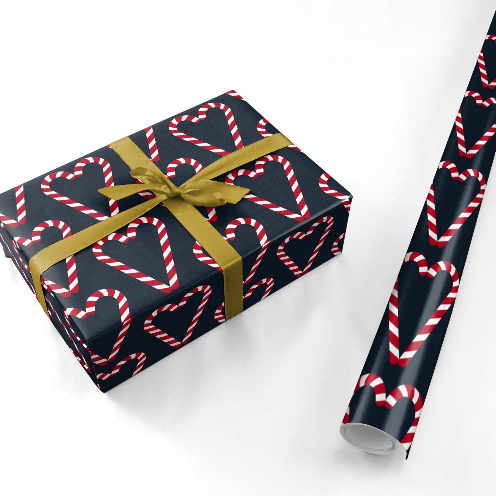 Candy Cane Pattern Personalised Wrapping Paper