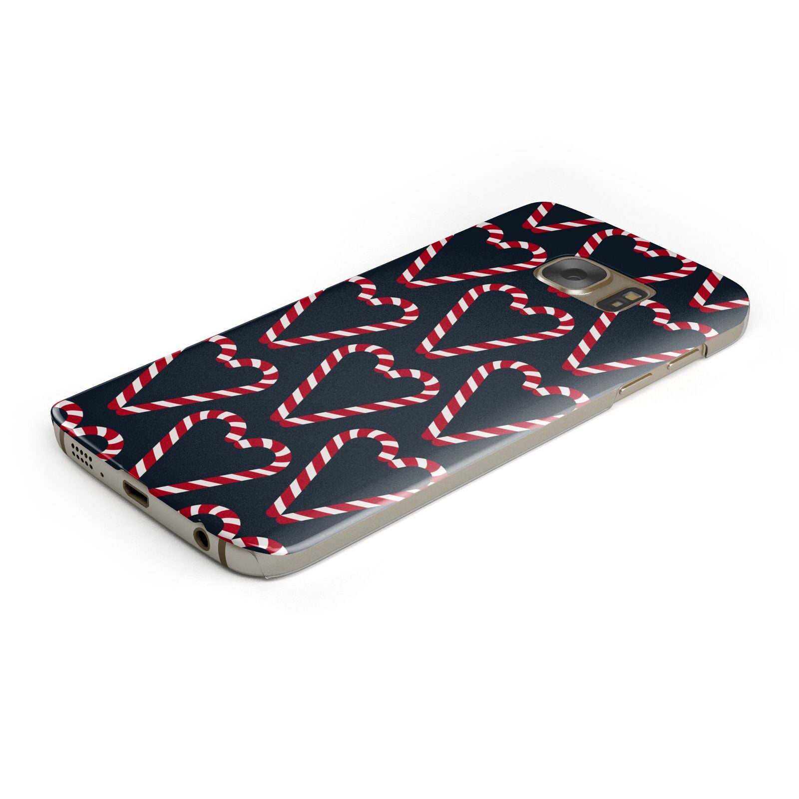 Candy Cane Pattern Protective Samsung Galaxy Case Angled Image