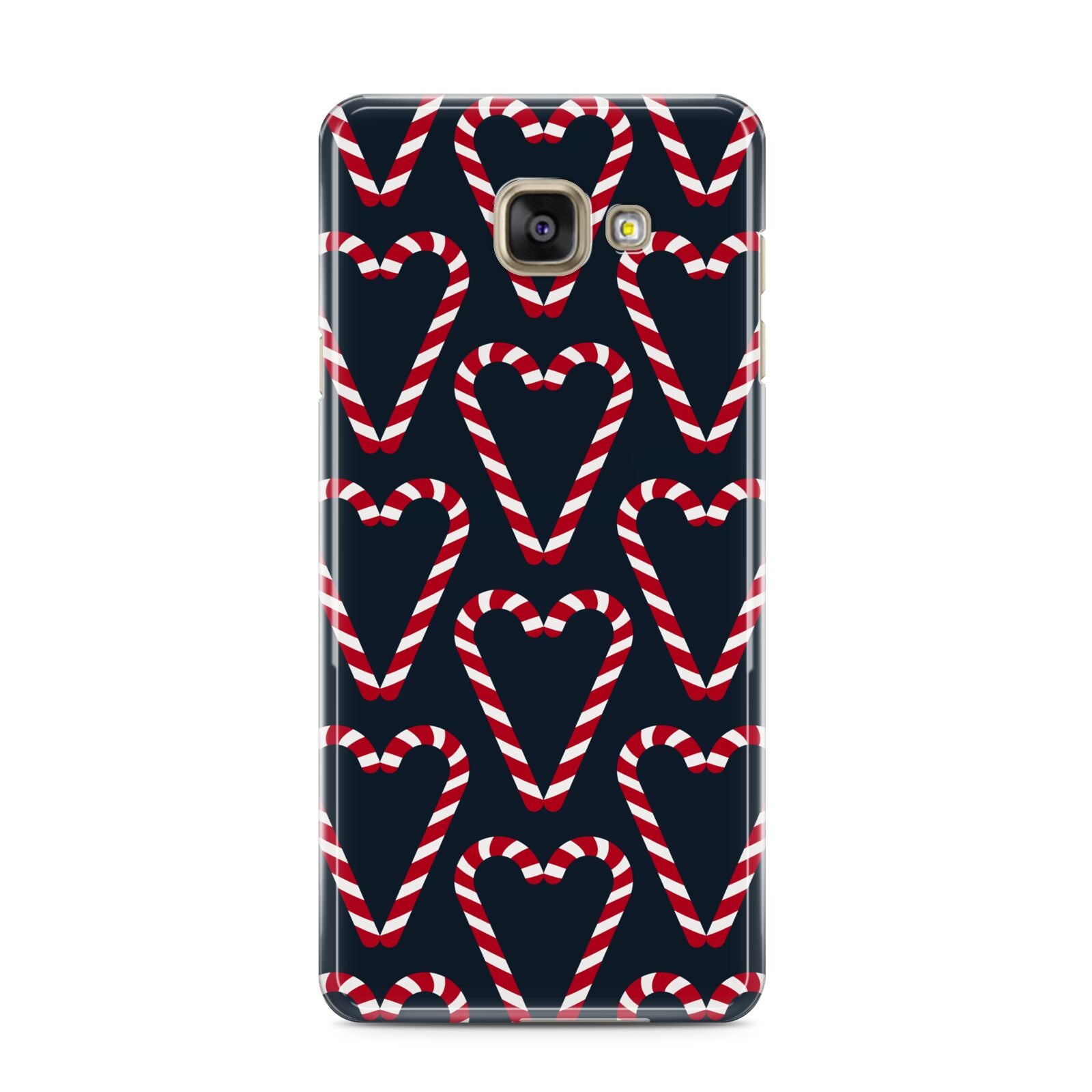 Candy Cane Pattern Samsung Galaxy A3 2016 Case on gold phone