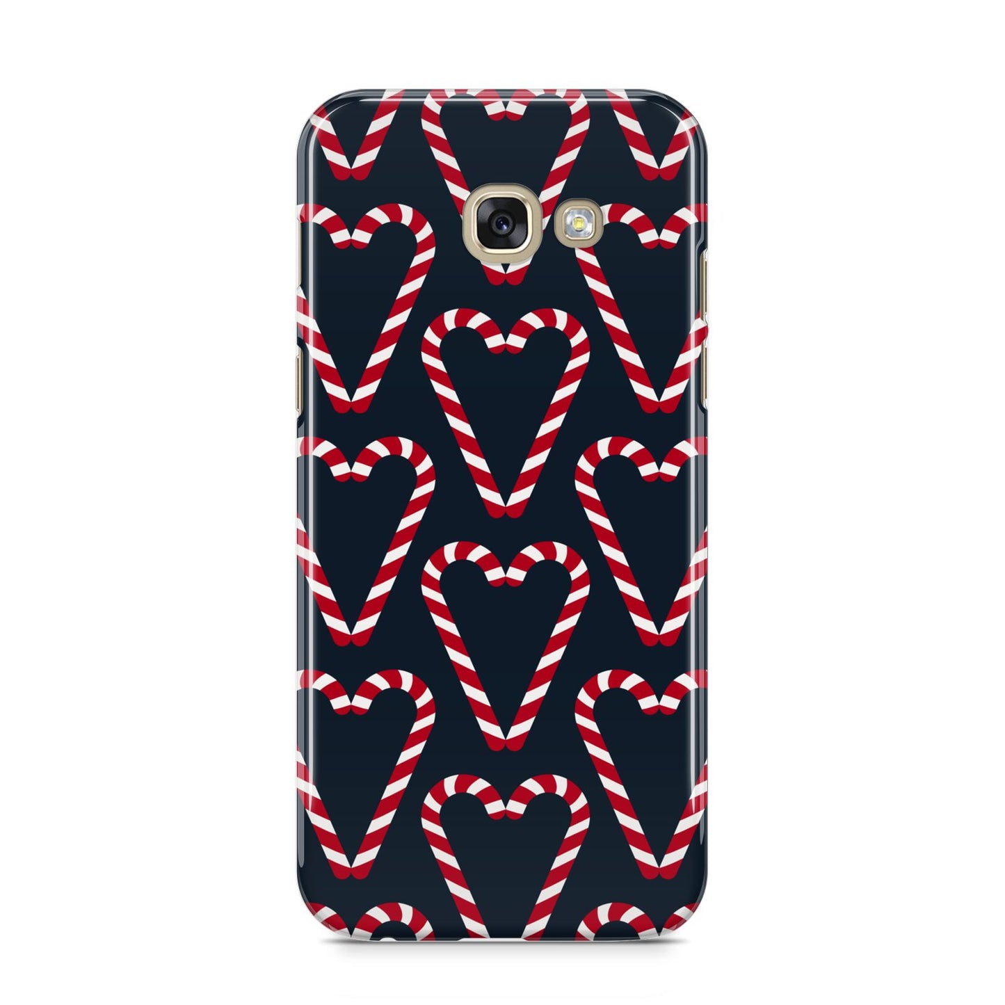 Candy Cane Pattern Samsung Galaxy A5 2017 Case on gold phone