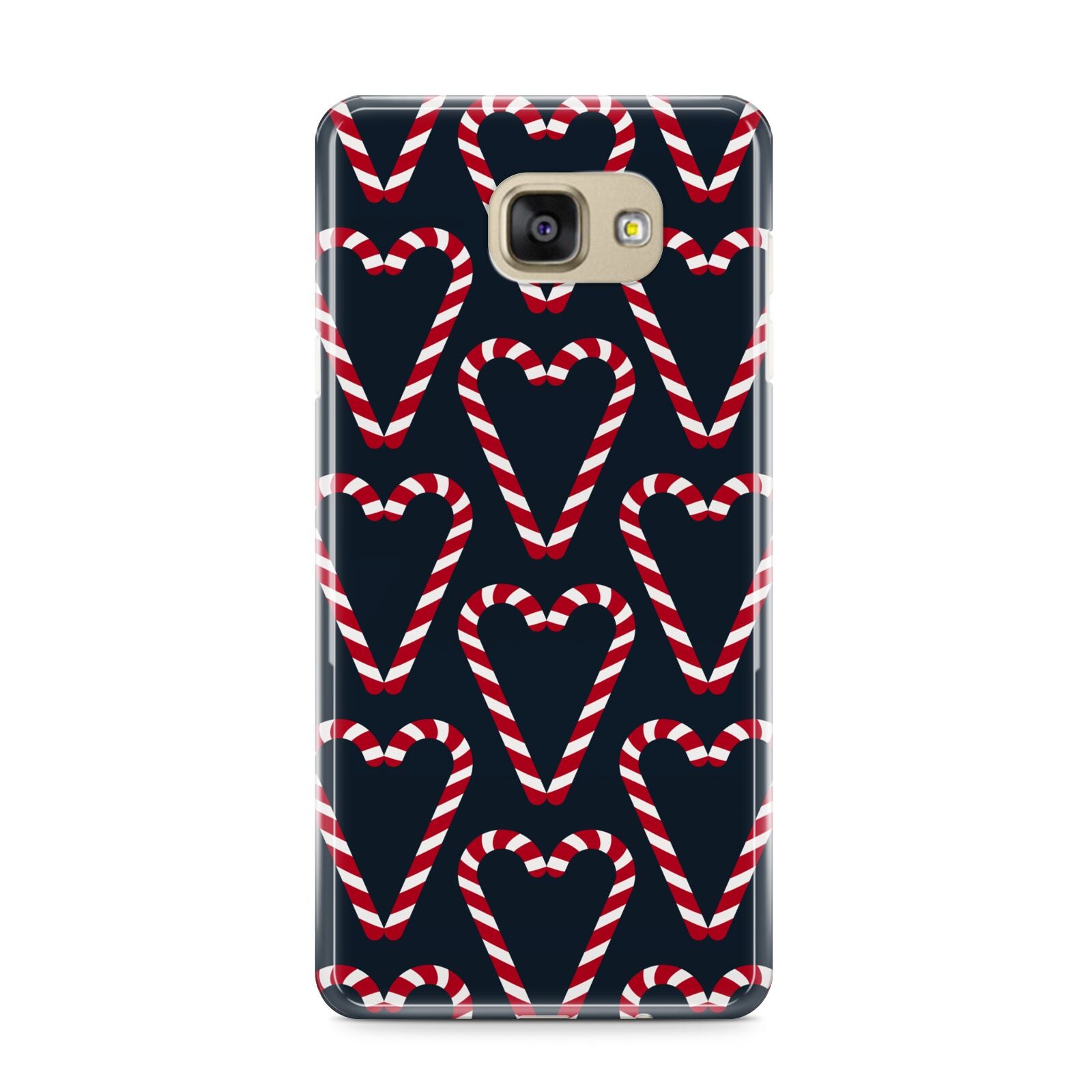 Candy Cane Pattern Samsung Galaxy A9 2016 Case on gold phone
