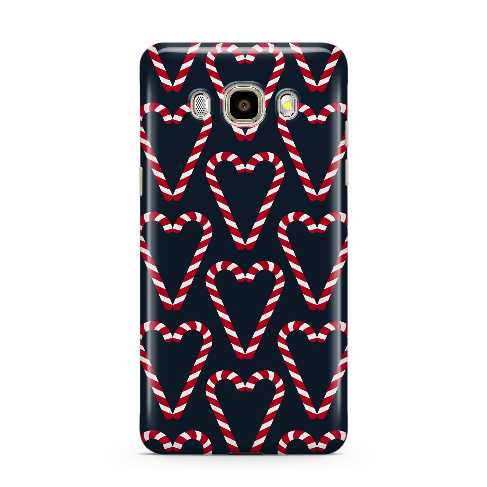 Candy Cane Pattern Samsung Galaxy J7 2016 Case on gold phone