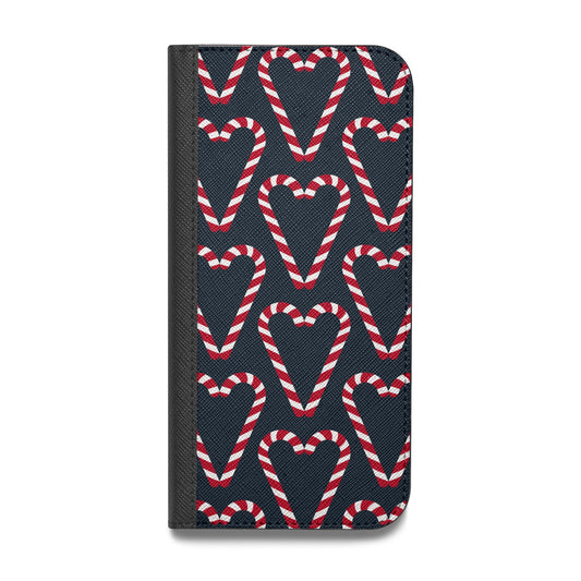 Candy Cane Pattern Vegan Leather Flip Samsung Case