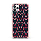 Candy Cane Pattern iPhone 11 Pro Max Impact Pink Edge Case