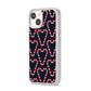 Candy Cane Pattern iPhone 14 Clear Tough Case Starlight Angled Image