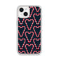 Candy Cane Pattern iPhone 14 Clear Tough Case Starlight
