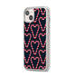 Candy Cane Pattern iPhone 14 Plus Clear Tough Case Starlight Angled Image