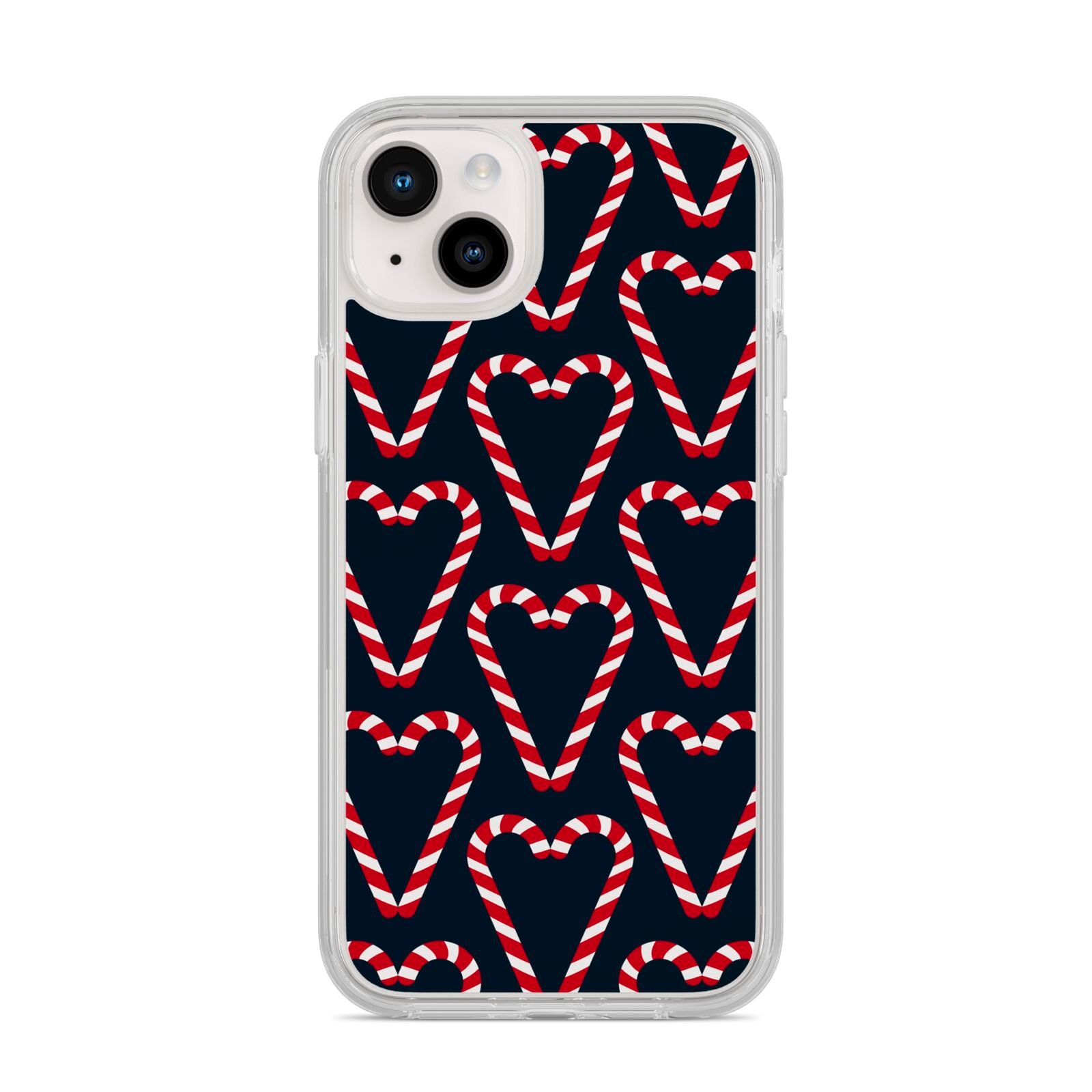 Candy Cane Pattern iPhone 14 Plus Clear Tough Case Starlight