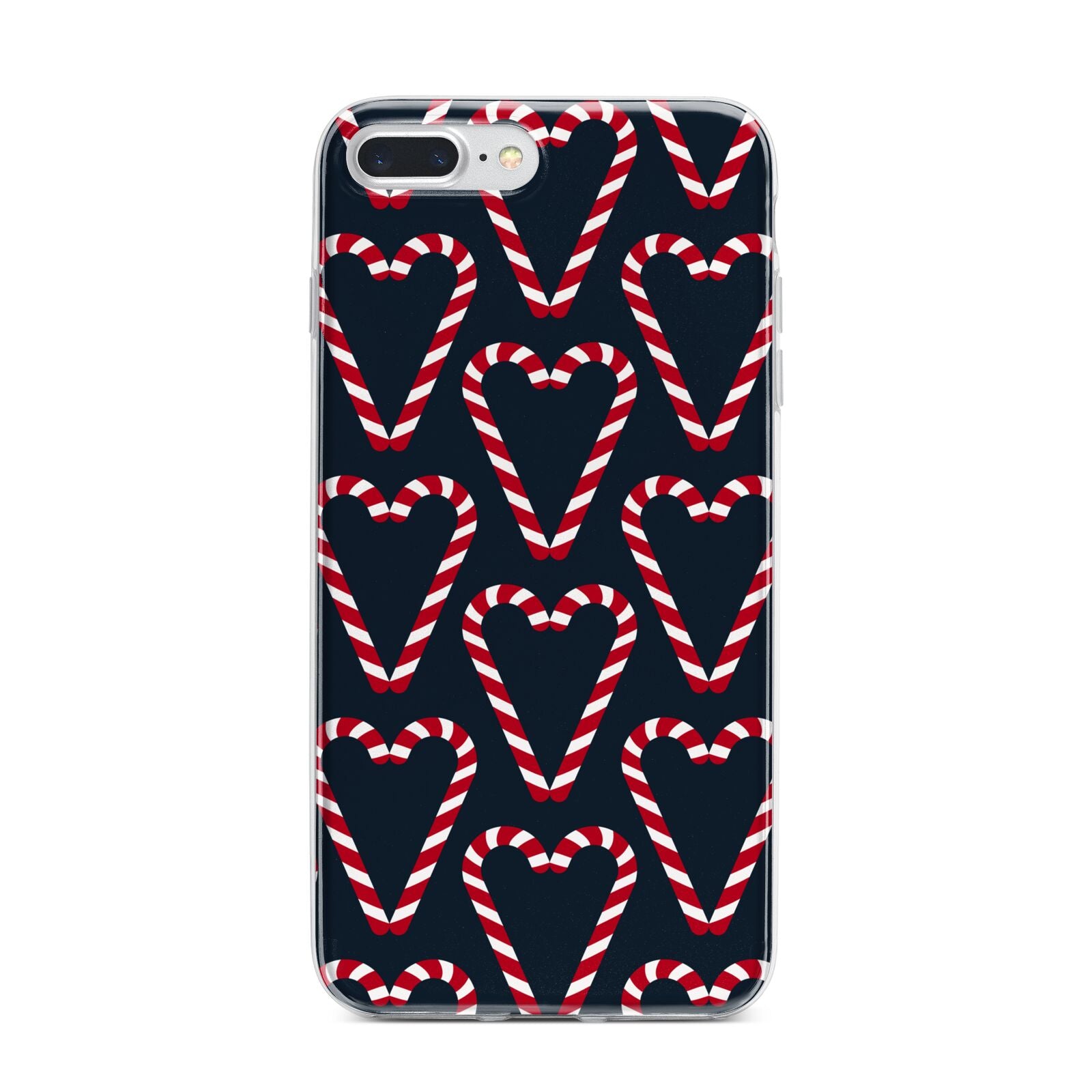 Candy Cane Pattern iPhone 7 Plus Bumper Case on Silver iPhone