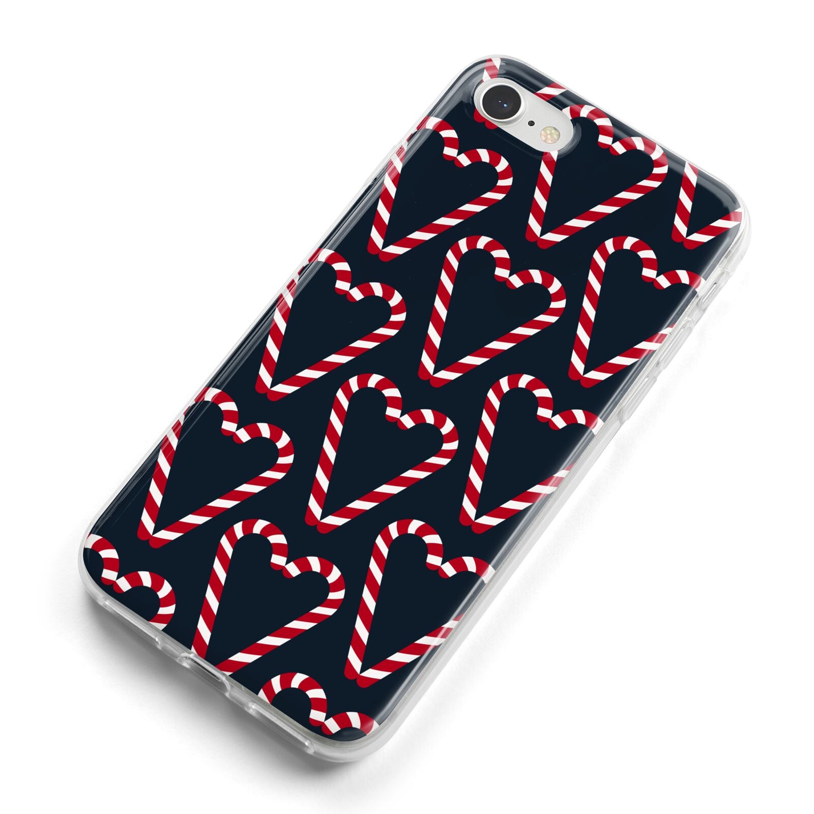 Candy Cane Pattern iPhone 8 Bumper Case on Silver iPhone Alternative Image