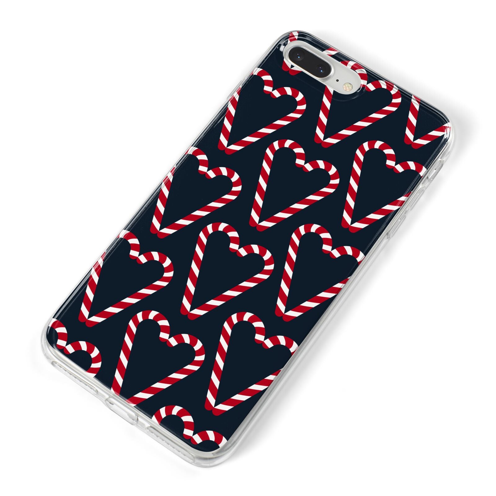 Candy Cane Pattern iPhone 8 Plus Bumper Case on Silver iPhone Alternative Image