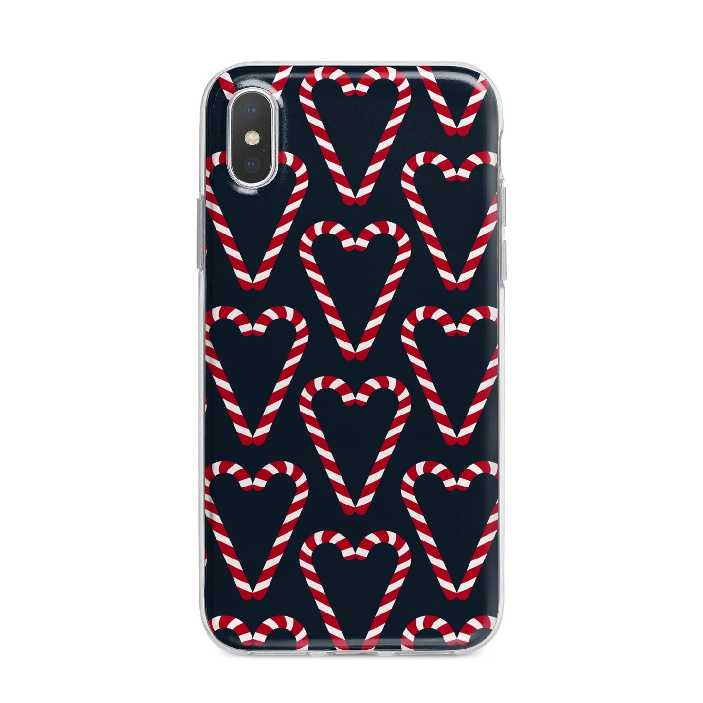 Candy Cane Pattern iPhone X Bumper Case on Silver iPhone Alternative Image 1