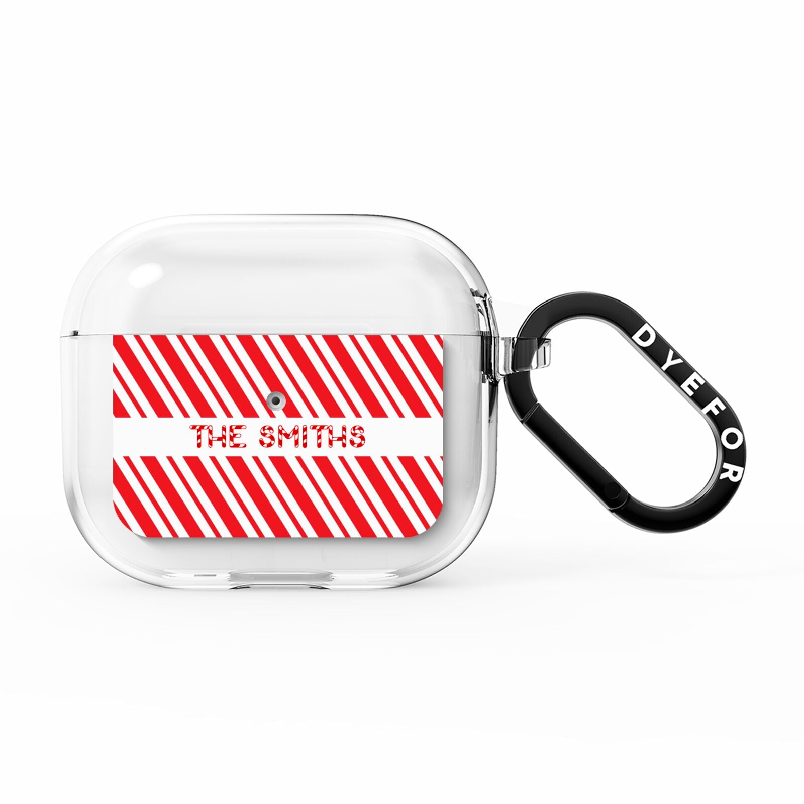 Candy Cane Personalised AirPods Clear Case 3rd Gen