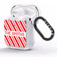 Candy Cane Personalised AirPods Clear Case Side Image