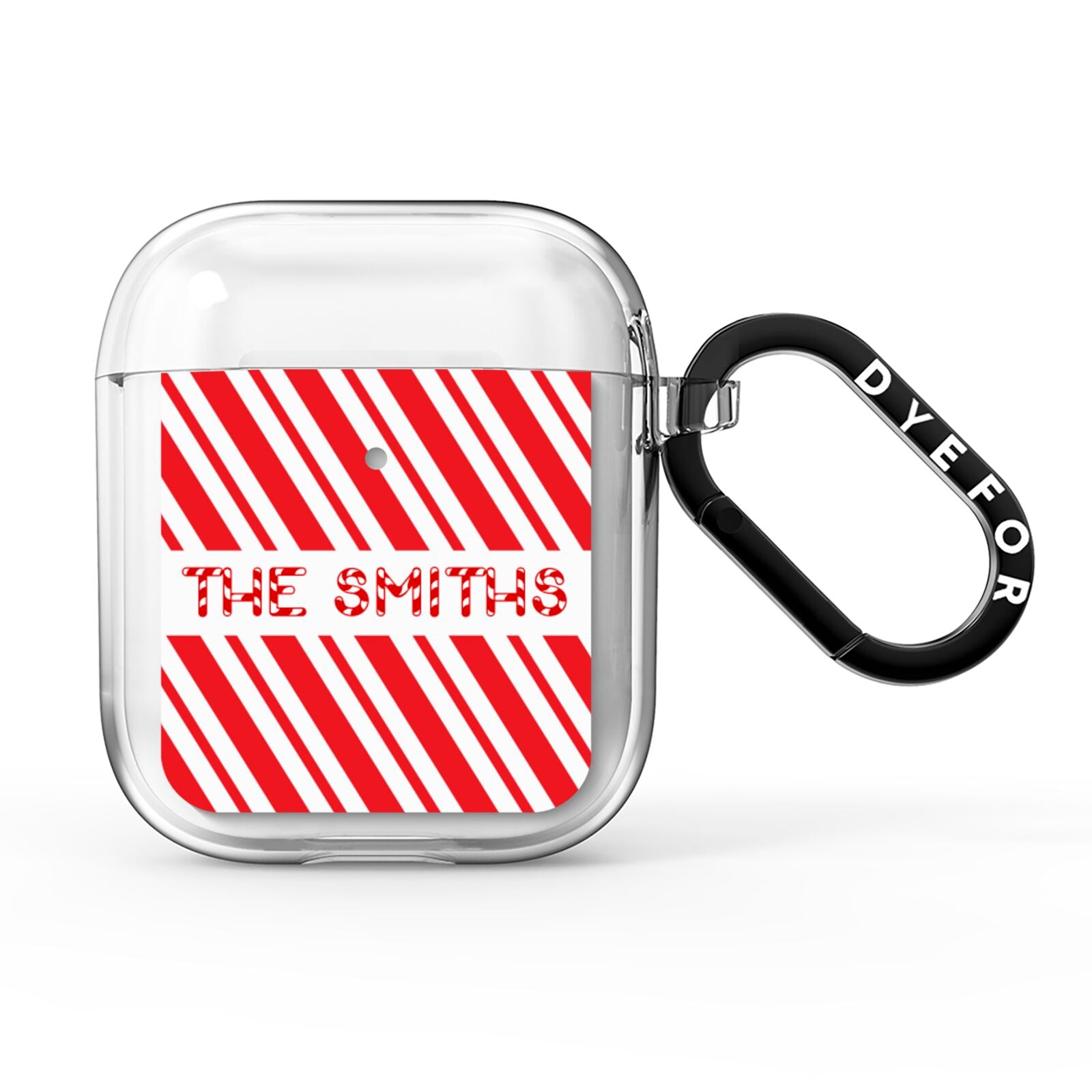 Candy Cane Personalised AirPods Clear Case