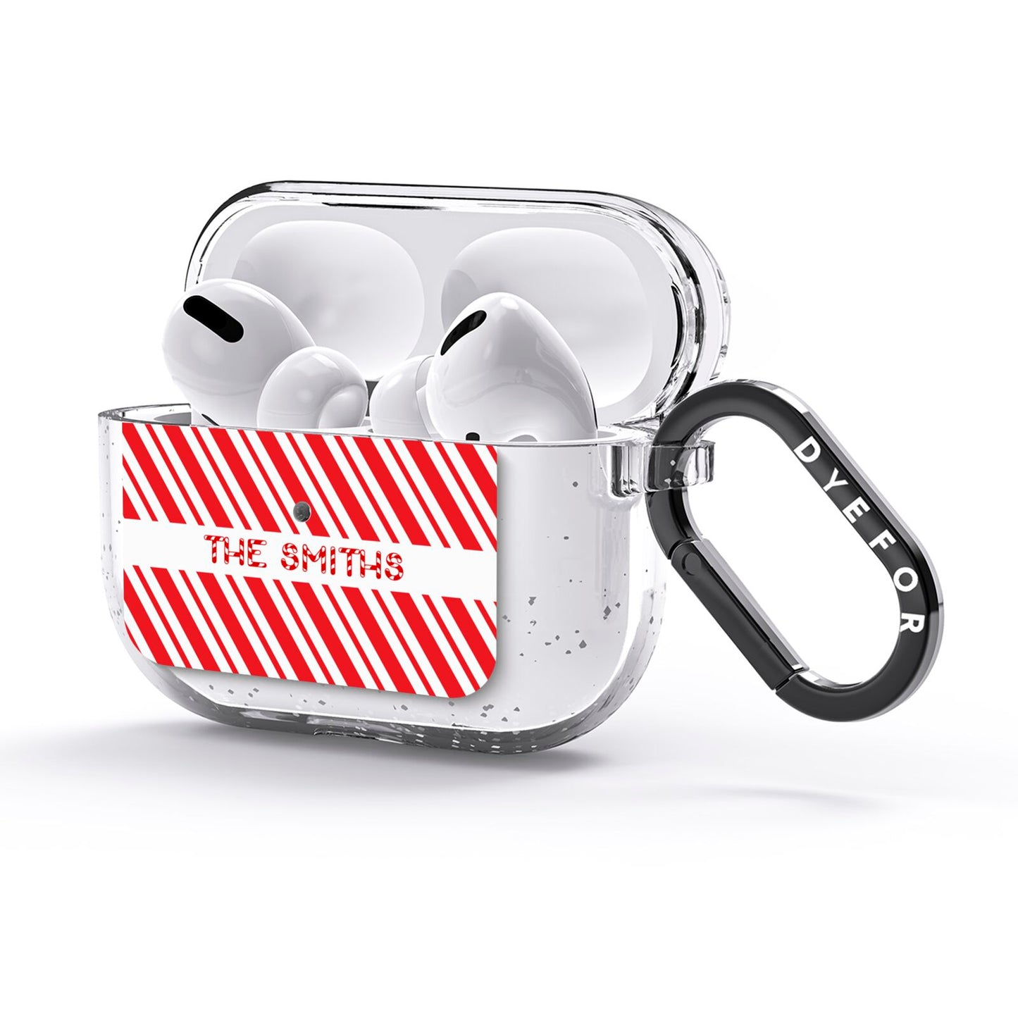 Candy Cane Personalised AirPods Glitter Case 3rd Gen Side Image