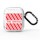 Candy Cane Personalised AirPods Glitter Case