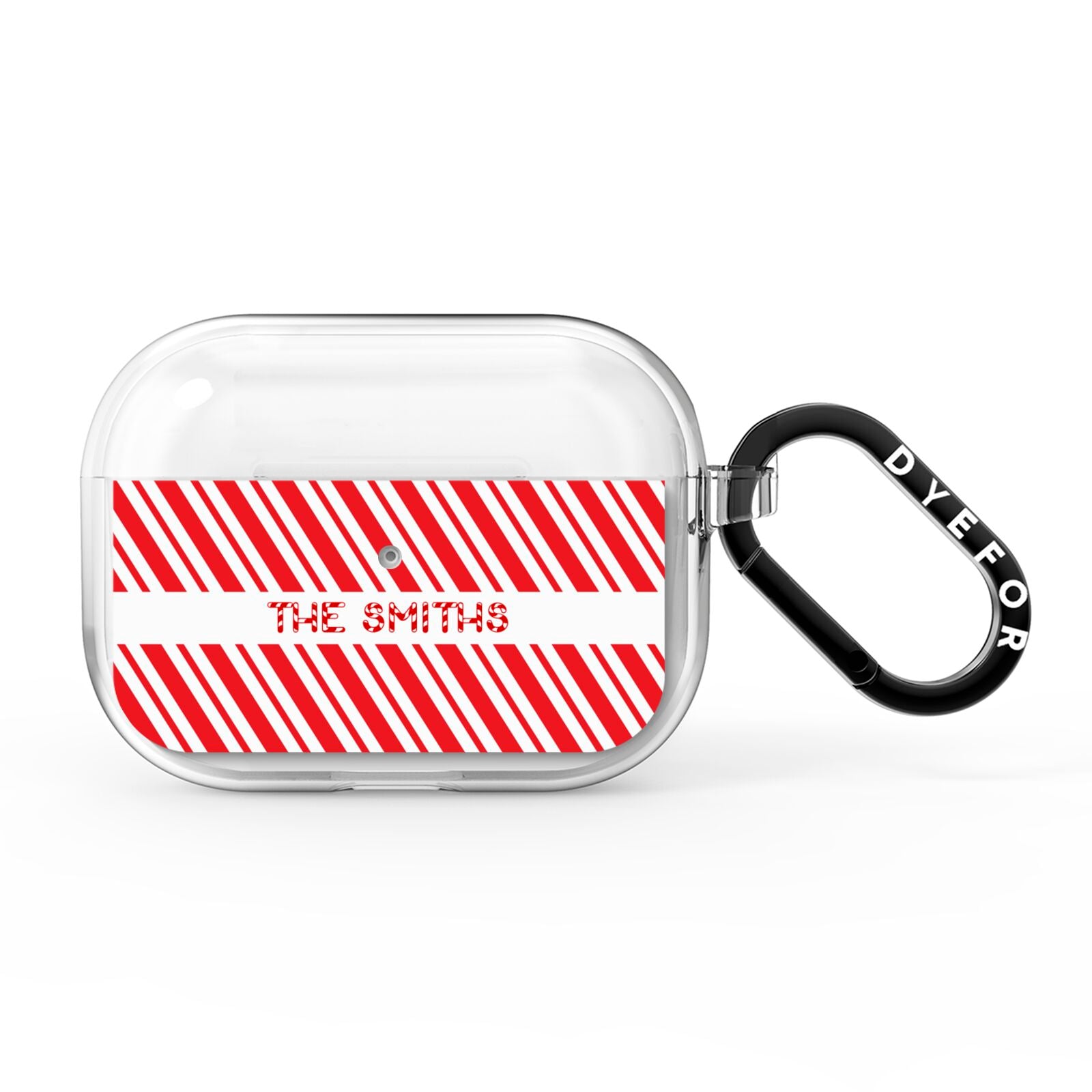 Candy Cane Personalised AirPods Pro Clear Case