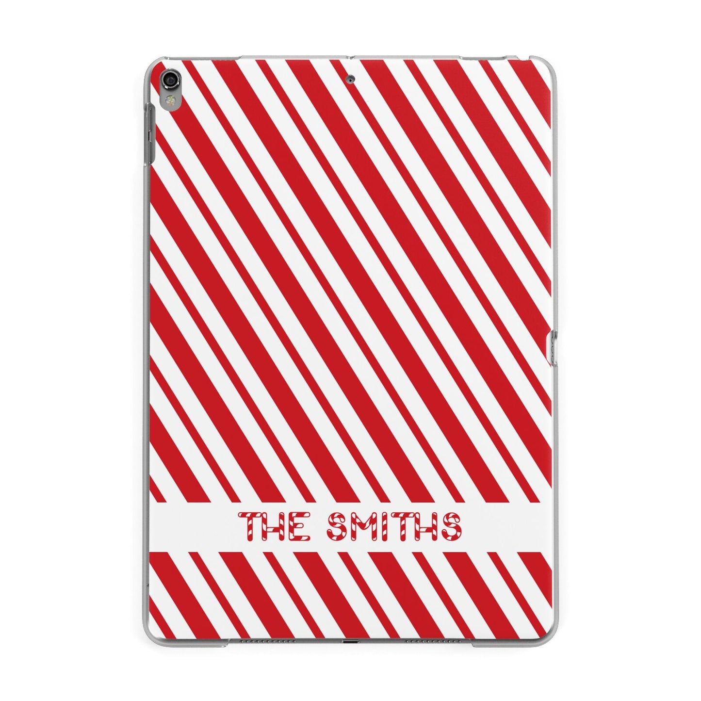 Candy Cane Personalised Apple iPad Grey Case