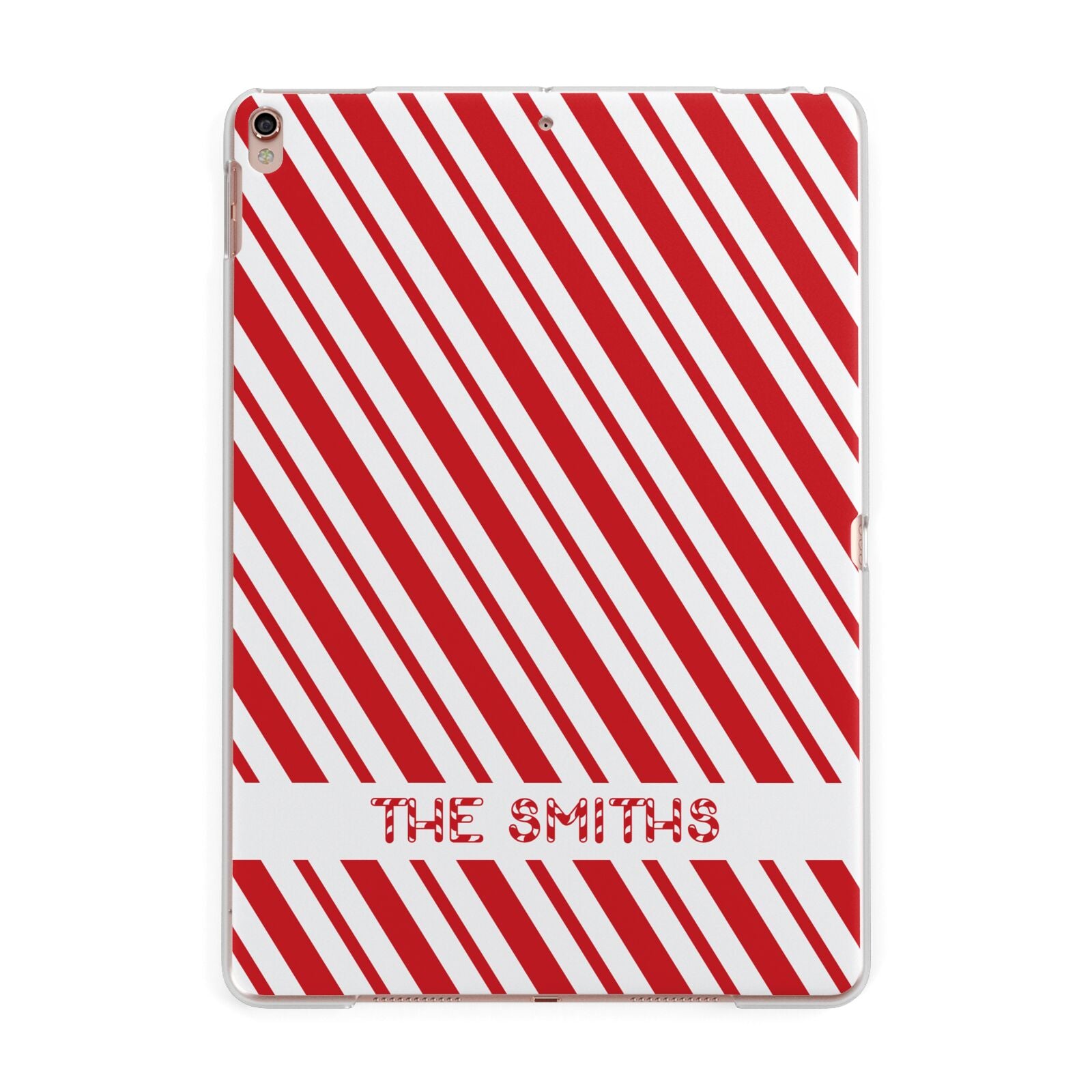 Candy Cane Personalised Apple iPad Rose Gold Case