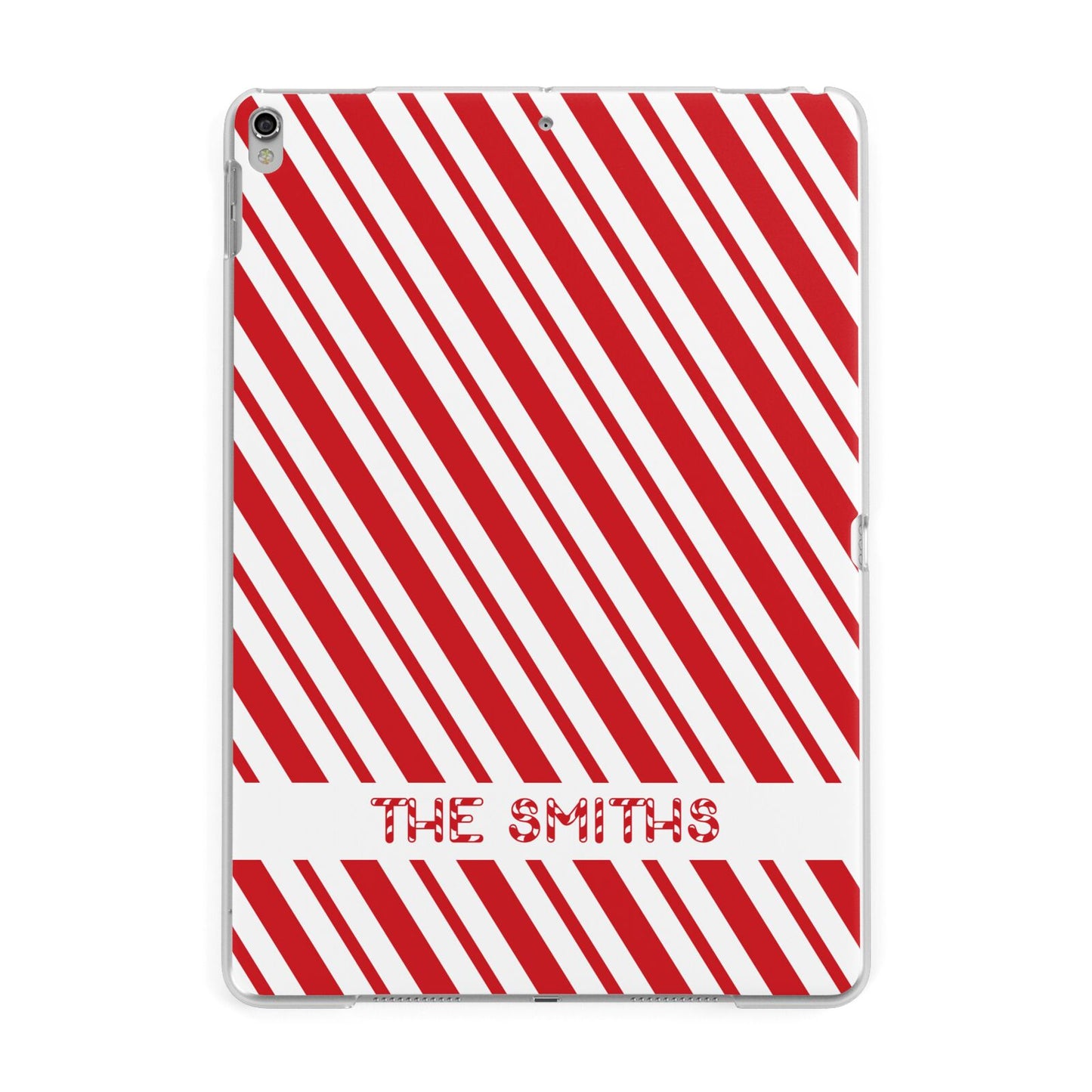Candy Cane Personalised Apple iPad Silver Case
