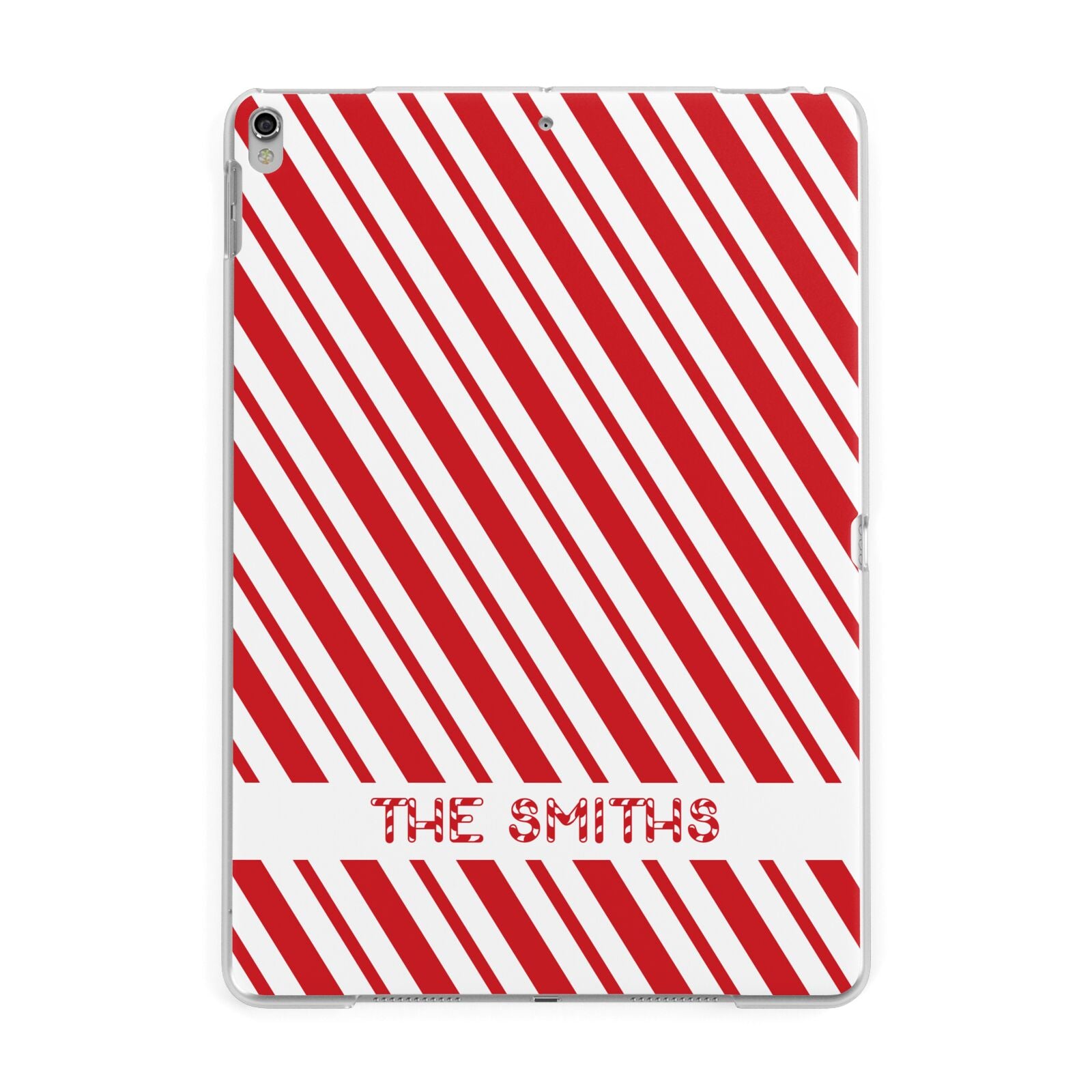 Candy Cane Personalised Apple iPad Silver Case