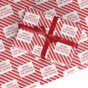 Candy Cane Personalised Wrapping Paper