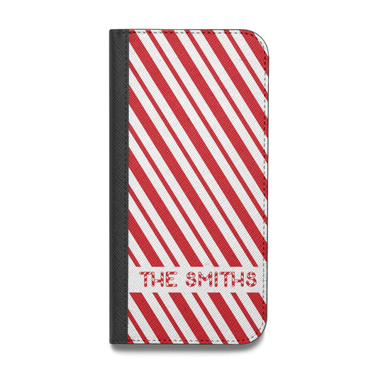 Candy Cane Personalised Vegan Leather Flip Samsung Case