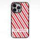 Candy Cane Personalised iPhone 13 Pro Black Impact Case on Silver phone