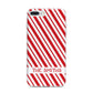 Candy Cane Personalised iPhone 7 Plus Bumper Case on Silver iPhone