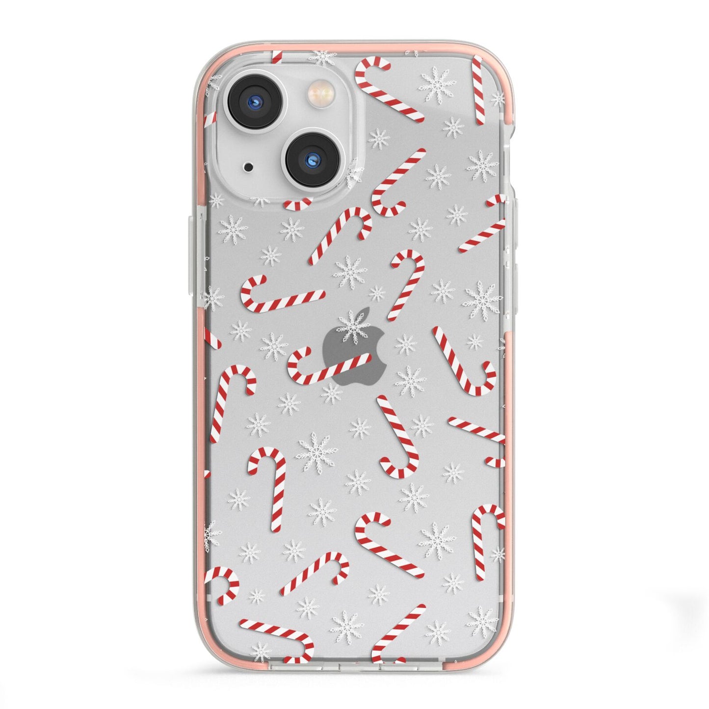 Candy Cane iPhone 13 Mini TPU Impact Case with Pink Edges