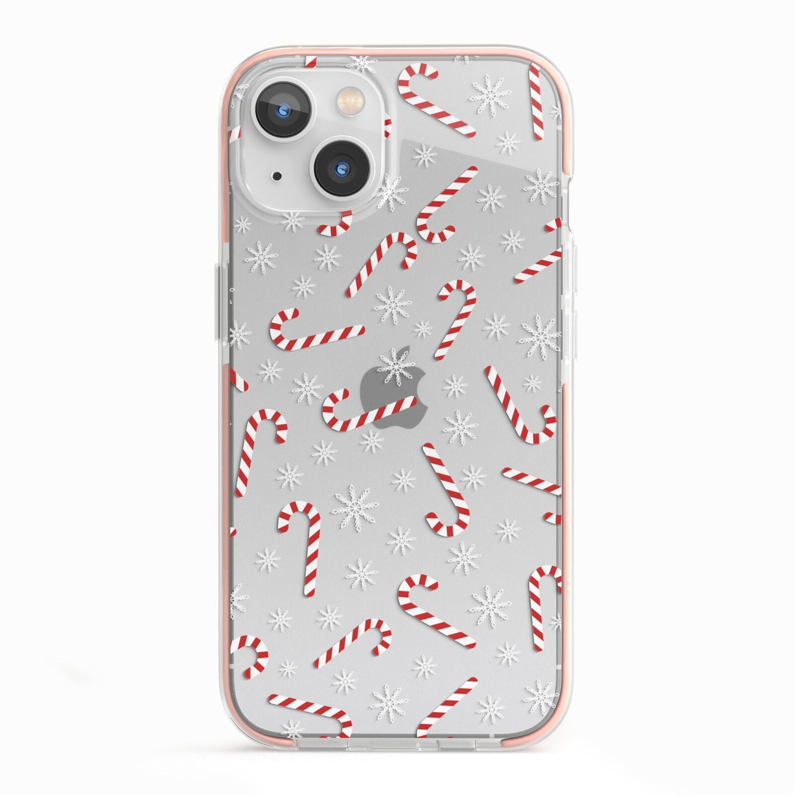 Candy Cane iPhone 13 TPU Impact Case with Pink Edges