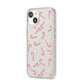 Candy Cane iPhone 14 Clear Tough Case Starlight Angled Image