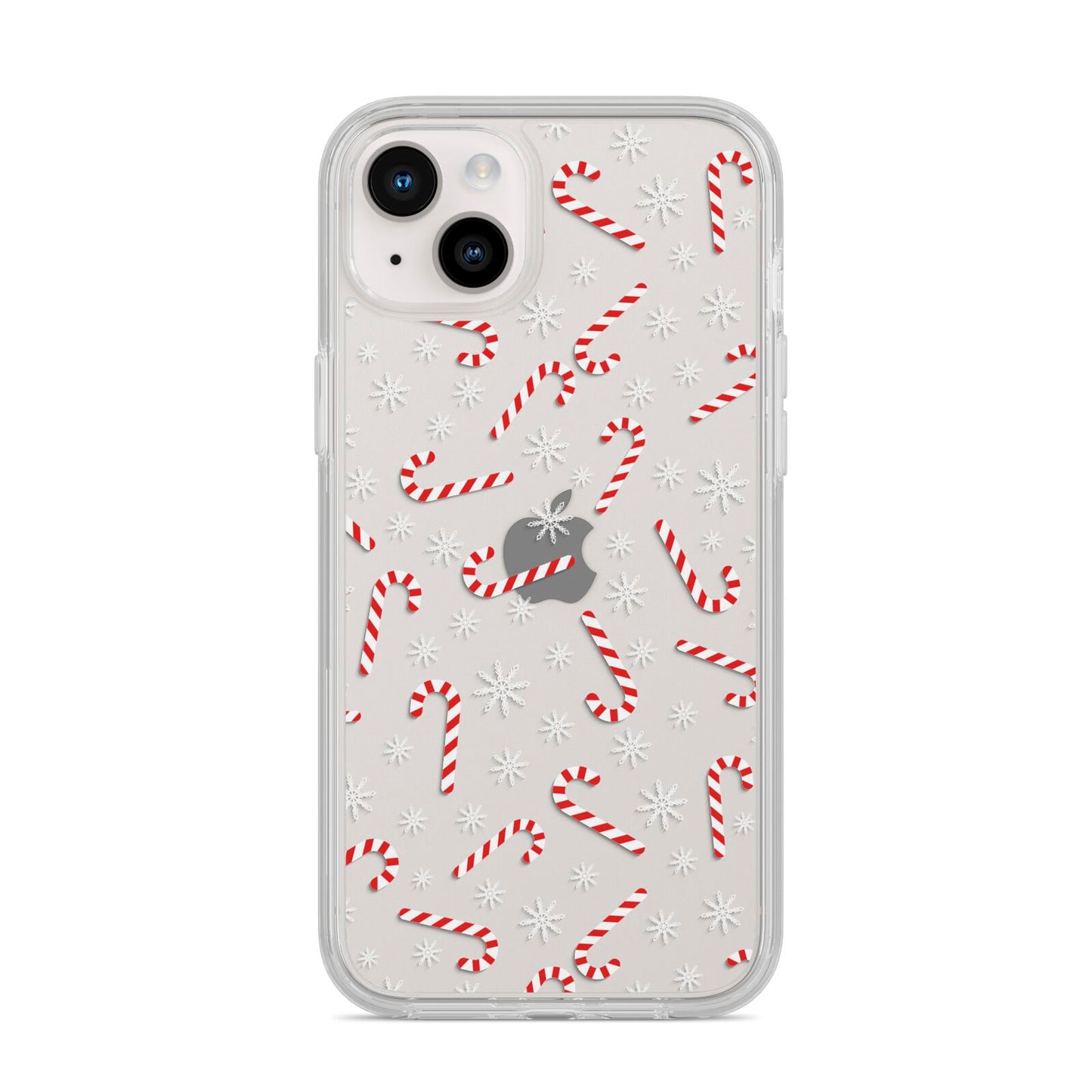 Candy Cane iPhone 14 Plus Clear Tough Case Starlight