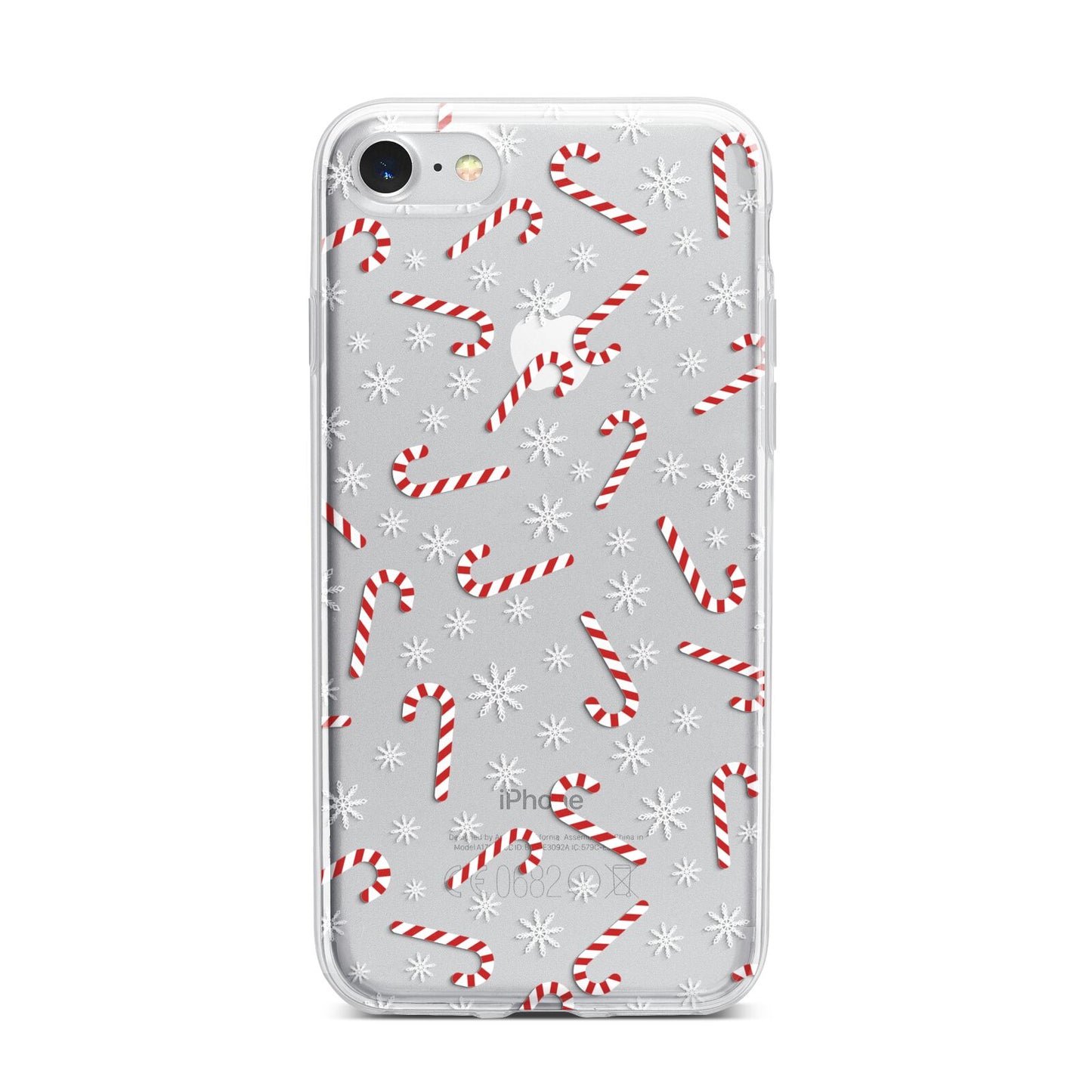 Candy Cane iPhone 7 Bumper Case on Silver iPhone