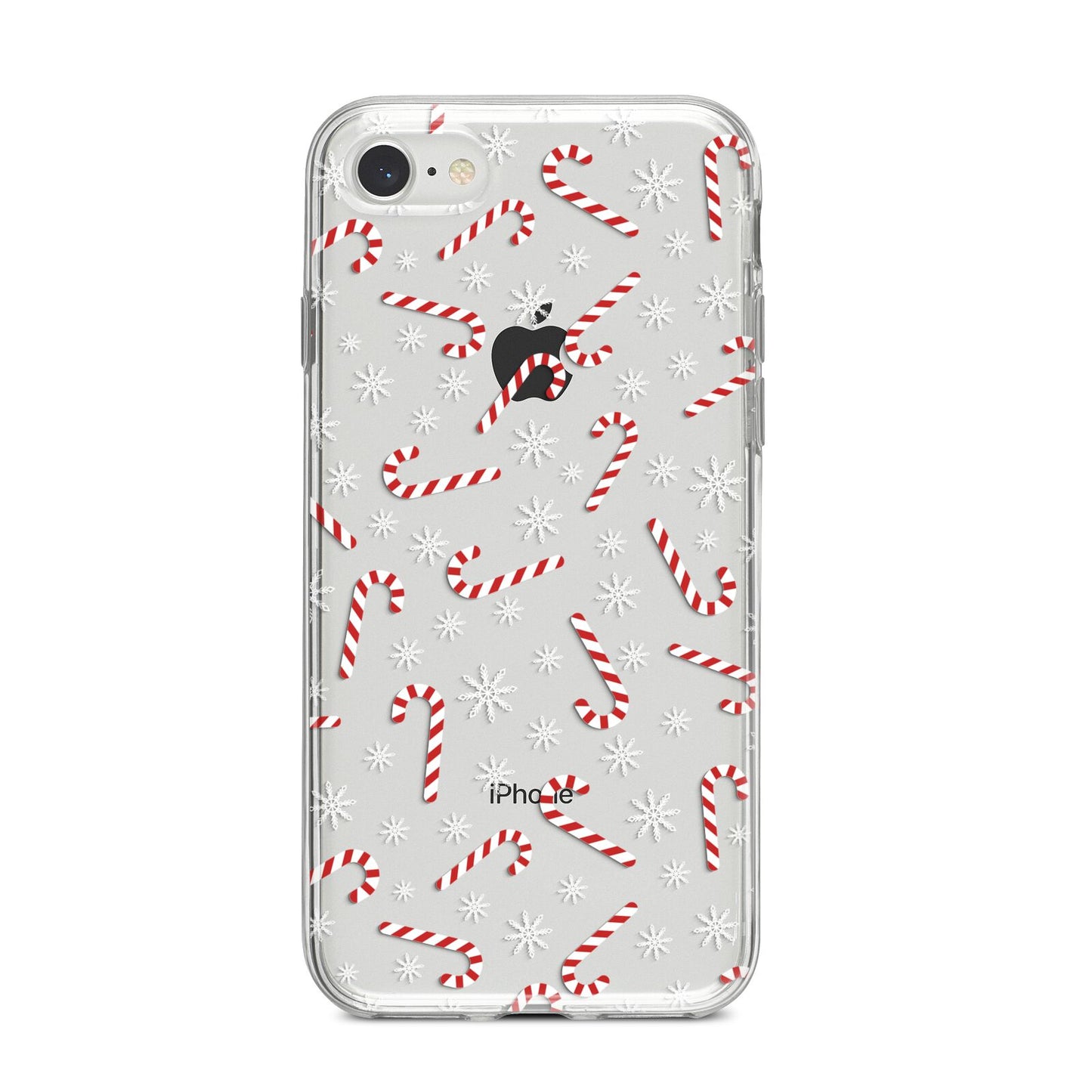 Candy Cane iPhone 8 Bumper Case on Silver iPhone