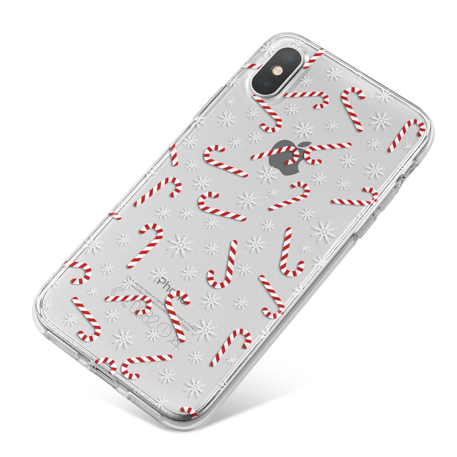 Candy Cane iPhone X Bumper Case on Silver iPhone