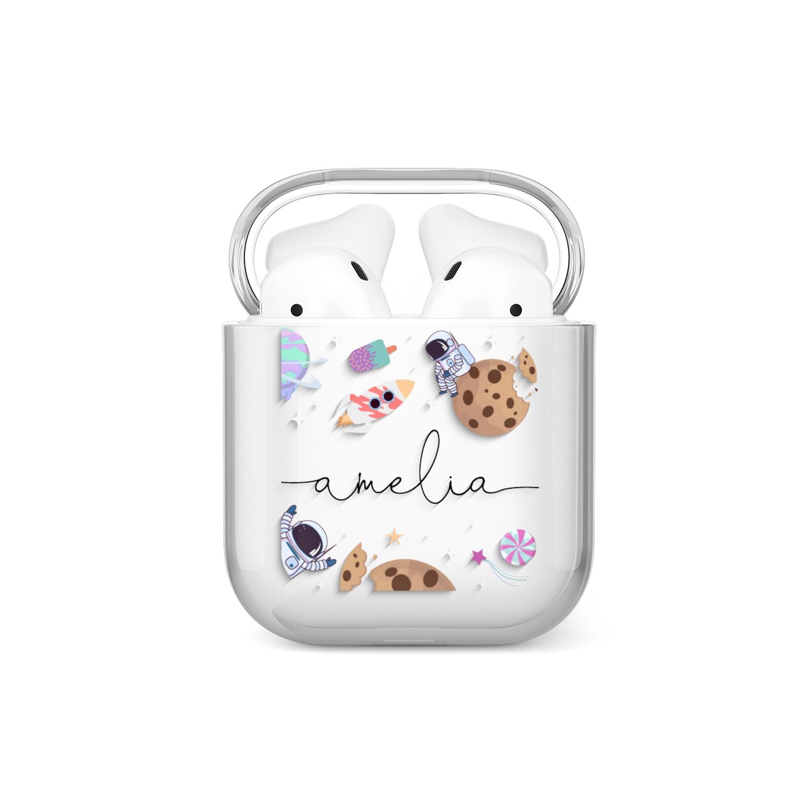 Candyland Galaxy Clear Personalised AirPods Case