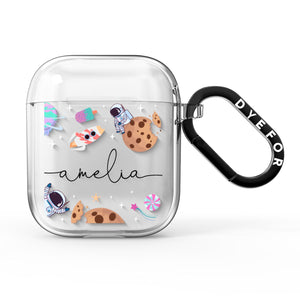 Candyland Galaxy Clear personalisierte AirPods-Hülle