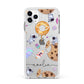 Candyland Galaxy Clear Personalised Apple iPhone 11 Pro Max in Silver with White Impact Case