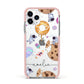 Candyland Galaxy Clear Personalised Apple iPhone 11 Pro in Silver with Pink Impact Case