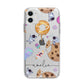 Candyland Galaxy Clear Personalised Apple iPhone 11 in White with Bumper Case